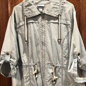 2x 3/4 sleeve denim acid washed jacket